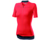 Castelli Anima 3 Women's Short Sleeve Jersey (Brilliant Pink/Dark Steel Blue) (XL)