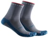 Castelli Women's Rosso Corsa 11 Socks (Light Steel Blue/Brilliant Pink) (L/XL)