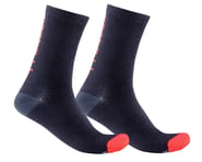 Castelli Men's Bandito Wool 18 Socks (Savile Blue/Red) | product-related