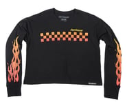 more-results: The Fasthouse Inc. Women's "Ricky" Long Sleeve Crop Tee features flaming sleeves and a