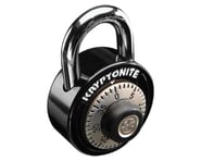 more-results: A heavy duty, stainless steel combination padlock with a hardened steel shackle. Featu