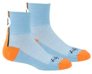 more-results: The Sock Guy Lucky 13 Socks have a classic racing flair. The baby blue and orange colo