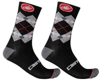 Castelli Rombo 18 Socks (Black/Dark Grey/Red)