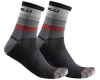 Castelli Scia 12 Socks (Dark Grey/Red/Black)