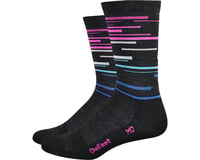 DeFeet Wooleator 6" DNA Socks (Charcoal/Blue/Pink)
