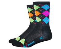 DeFeet Wooleator Hi-Top Sock (Argyle Charcoal/Orange/Blue/Green/Pink)
