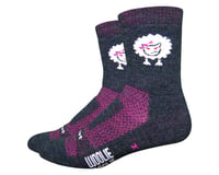 DeFeet Woolie Boolie 4" Baaad Sheep Sock (Charcoal/Neon Pink)
