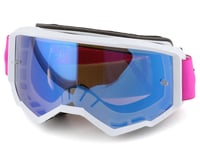 Fly Racing Zone Goggles (Pink/White) (Sky Blue Mirror/Smoke Lens)