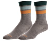 Pearl Izumi Merino Trail 7" Socks (Gravel/Camp Green Stripe) (XL)