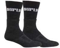 Surly Tall Logo Wool Sock (Black) (L)