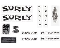 Surly Bridge Club Frame Decal Set (Black w/ Mushrooms)