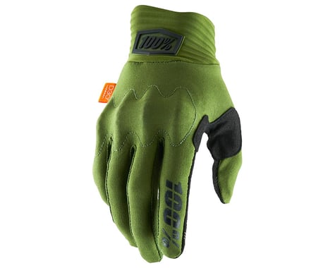 100% Cognito D30 Full Finger Gloves (Army Green/Black) (L)