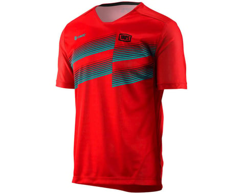 100% Airmatic Men's Short Sleeve MTB Jersey (Red)