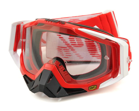 100% Racecraft Goggles (Fire Red) (Clear Lens)