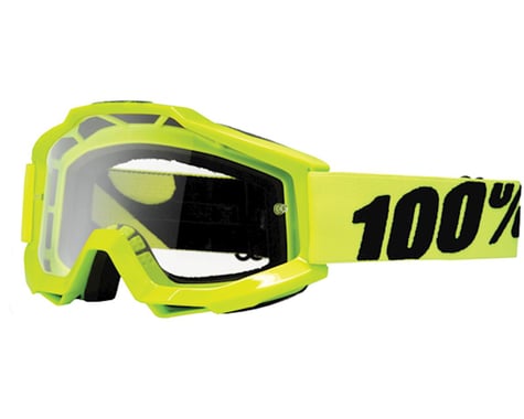 100% ACCURI Goggles (Fluo Yellow) (Clear Lens)