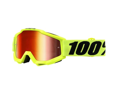 100% Accuri Goggle (Fluo Yellow) (Mirror Red & Clear Lens)