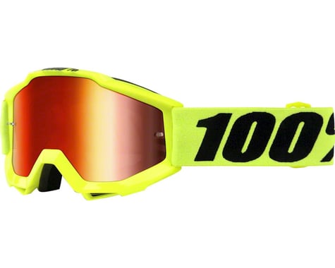 100% Accuri Youth Goggle (Fluo Yellow) (Mirror Red Lens)