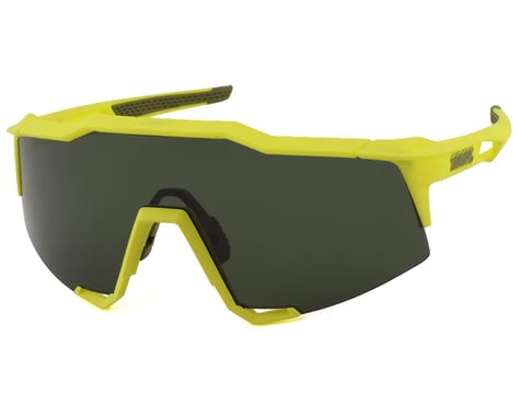 100% SpeedCraft Sunglasses (Soft Tact Banana) (Grey Green Lens)