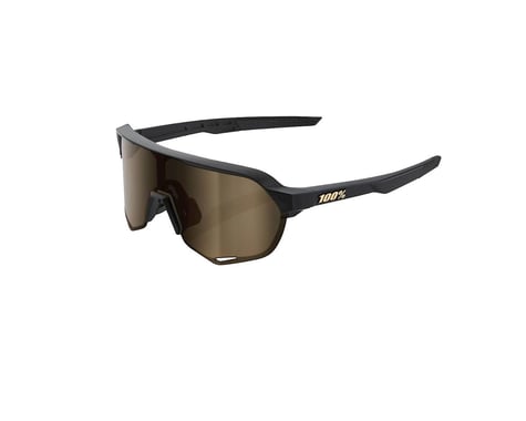 100% S2 Sunglasses (Matte Black) (Flash Gold Lens)