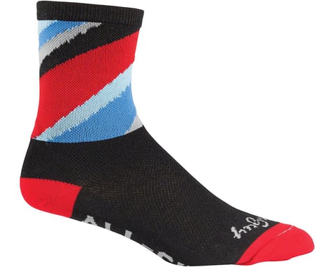 All-City Zig Zag Sock (Black/Red/Blue) (LG/XL)