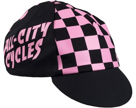 All-City Check Yo'Self Cycling Cap (Black/Pink) (One Size)