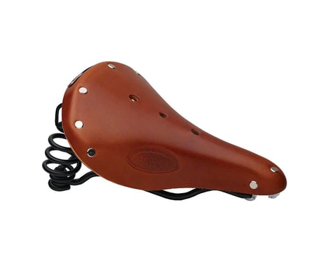 Brooks Flyer Short Women's Leather Saddle (Honey) (Black Steel Rails) (175mm)