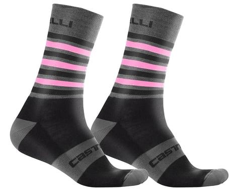 Castelli Men's Gregge 15 Socks (Black/Giro Pink)