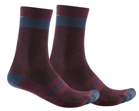 Castelli Alpha 18 Socks (Deep Bordeaux/Dark Grey) (S/M)