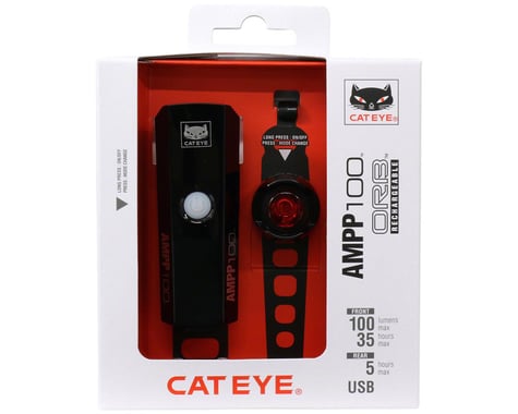 CatEye AMPP100 ORB-RC Headlight/Taillight Set (Black)