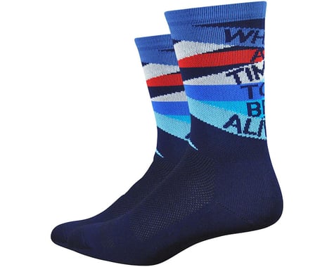 DeFeet Aireator 6" What A Time To Be Alive Socks (Blue)