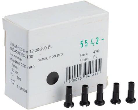 DT Swiss Brass Spoke Nipples (Black) (2.34 x 12mm) (Box of 100)