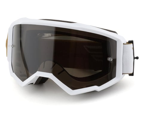 Fly Racing Zone Goggles (Gold/White) (Dark Smoke/Smoke Lens)