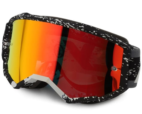 Fly Racing Youth Zone Goggles (Black/Grey) (Red Mirror/Smoke Lens)