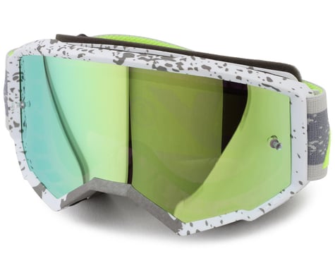 Fly Racing Youth Zone Goggles (Dark Grey/Hi-Vis) (Iridescent Green Mirror Lens)