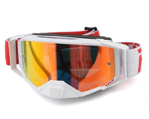 Fly Racing Zone Pro Goggle (Red/White) (Red Mirror Lens)
