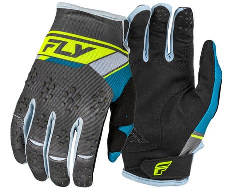 Fly Racing Kinetic Prix Long Finger Gloves (Charcoal/Hi-Vis) (L)
