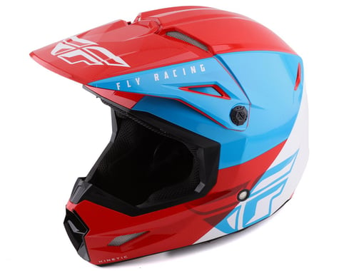 Fly Racing Youth Kinetic Straight Edge Helmet (Red/White/Blue)