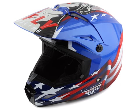 Fly Racing Kinetic Patriot Full-Face Helmet (Red/White/Blue) (L)