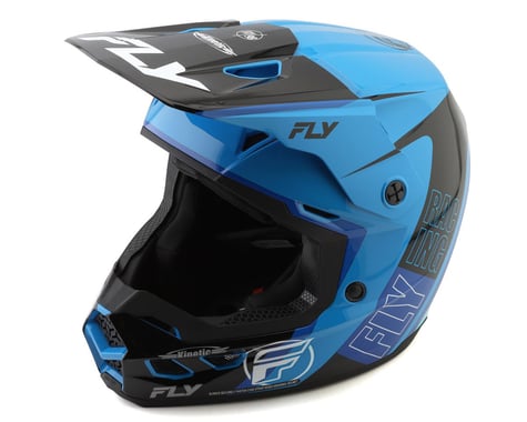 Fly Racing Kinetic Rally Full Face Helmet (Blue/Black/White) (L)