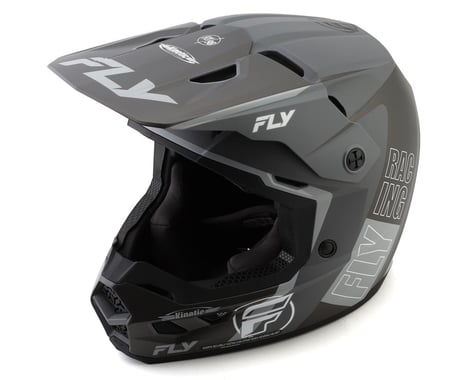 Fly Racing Kinetic Rally Full Face Helmet (Matte Grey/Black/White) (L)