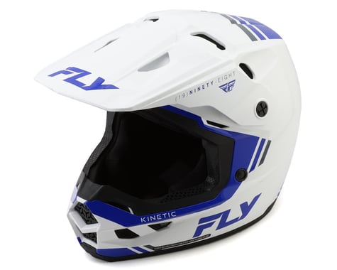 Fly Racing Kinetic Verdict Full Face Helmet (White/Blue/Grey) (2XL)