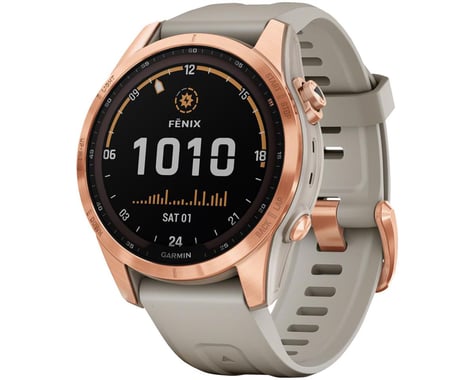 Garmin Fenix 7S Solar GPS Smartwatch (Rose Gold + Light Sand Band) (7S | 42mm Case)
