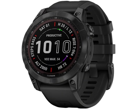 Garmin Fenix 7S Sapphire Solar GPS Smartwatch (Carbon Grey DLC Ti + Black Band) (7S | 42mm Case)