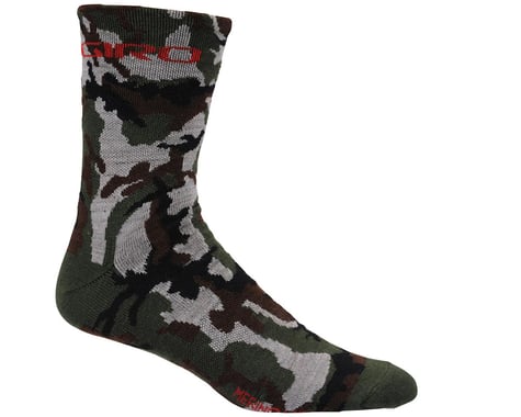 Giro Merino Wool Socks - Closeout (Camo/Glow Red) (X-Large)