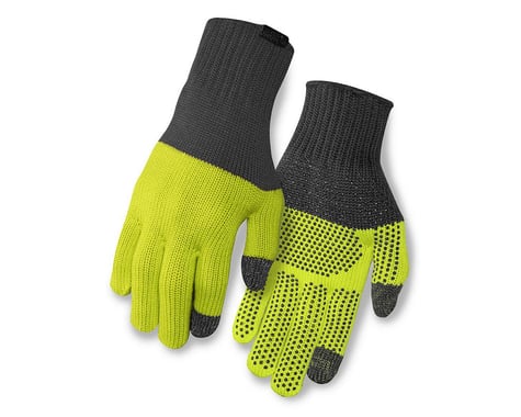 Giro Merino Wool Bike Gloves (Grey/Wild Lime) (L/XL)