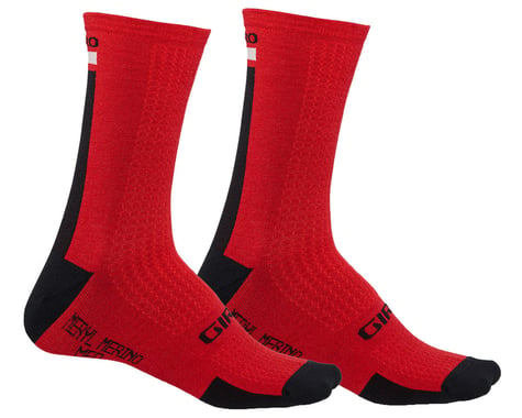 Giro HRc+ Merino Wool Socks (Dark Red/Black/Grey) (M)