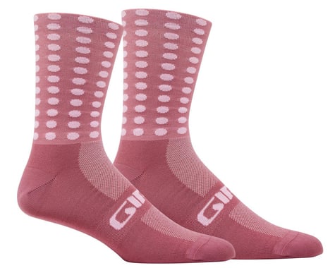 Giro Comp Racer High Rise Socks (Dusty Rose Linocut) (L)