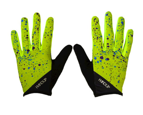 Handup Braaap Gloves (Splatter - Hi Viz Yellow/Cyan)
