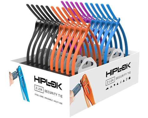 Hiplok Z-Lok Security Tie Lock Single: POP Pack of 20, Assorted Colors