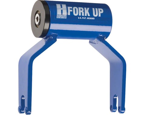 Hurricane Components Fork Up Thru Axle Bike Rack Adapter (Blue) (Cannondale Lefty)